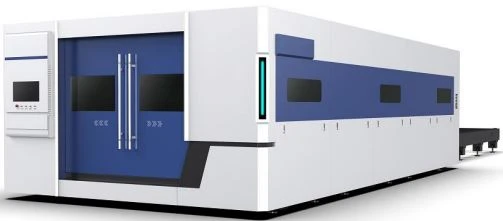 6Kw Laserskärmaskin CNC Metallplåt Fiber Laser Cutter utbytesbord med lock